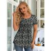 imageLONGYUAN Womens Tunic Tops 2025 Short Sleeve Shirts Summer Casual Tee Comfy Blouses S4XLBlackwhite Daisy