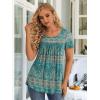 imageLONGYUAN Womens Tunic Tops 2025 Short Sleeve Shirts Summer Casual Tee Comfy Blouses S4XLBluekhaki
