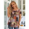 imageLONGYUAN Womens Tunic Tops 2025 Short Sleeve Shirts Summer Casual Tee Comfy Blouses S4XLColor Block Mixing