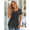 imageLONGYUAN Womens Tunic Tops 2025 Short Sleeve Shirts Summer Casual Tee Comfy Blouses S4XLDark Grey