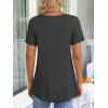 imageLONGYUAN Womens Tunic Tops 2025 Short Sleeve Shirts Summer Casual Tee Comfy Blouses S4XLDark Grey