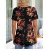 imageLONGYUAN Womens Tunic Tops 2025 Short Sleeve Shirts Summer Casual Tee Comfy Blouses S4XLFl Brown Black