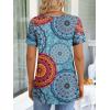 imageLONGYUAN Womens Tunic Tops 2025 Short Sleeve Shirts Summer Casual Tee Comfy Blouses S4XLFl Mix Blue