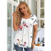 imageLONGYUAN Womens Tunic Tops 2025 Short Sleeve Shirts Summer Casual Tee Comfy Blouses S4XLFloral White