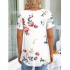 imageLONGYUAN Womens Tunic Tops 2025 Short Sleeve Shirts Summer Casual Tee Comfy Blouses S4XLFloral White