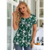 imageLONGYUAN Womens Tunic Tops 2025 Short Sleeve Shirts Summer Casual Tee Comfy Blouses S4XLFloret Green