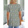 imageLONGYUAN Womens Tunic Tops 2025 Short Sleeve Shirts Summer Casual Tee Comfy Blouses S4XLGery Flowers
