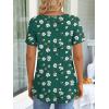 imageLONGYUAN Womens Tunic Tops 2025 Short Sleeve Shirts Summer Casual Tee Comfy Blouses S4XLGreen Begonia Fl