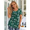 imageLONGYUAN Womens Tunic Tops 2025 Short Sleeve Shirts Summer Casual Tee Comfy Blouses S4XLGreen Begonia Fl