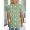 imageLONGYUAN Womens Tunic Tops 2025 Short Sleeve Shirts Summer Casual Tee Comfy Blouses S4XLGreen Flowers