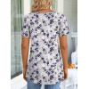 imageLONGYUAN Womens Tunic Tops 2025 Short Sleeve Shirts Summer Casual Tee Comfy Blouses S4XLGrey Purple Fl