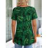 imageLONGYUAN Womens Tunic Tops 2025 Short Sleeve Shirts Summer Casual Tee Comfy Blouses S4XLLeaf Green