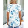 imageLONGYUAN Womens Tunic Tops 2025 Short Sleeve Shirts Summer Casual Tee Comfy Blouses S4XLLight Blue Fl