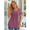 imageLONGYUAN Womens Tunic Tops 2025 Short Sleeve Shirts Summer Casual Tee Comfy Blouses S4XLPurple Red