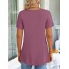 imageLONGYUAN Womens Tunic Tops 2025 Short Sleeve Shirts Summer Casual Tee Comfy Blouses S4XLPurple Red