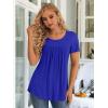 imageLONGYUAN Womens Tunic Tops 2025 Short Sleeve Shirts Summer Casual Tee Comfy Blouses S4XLRoyal Blue