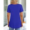 imageLONGYUAN Womens Tunic Tops 2025 Short Sleeve Shirts Summer Casual Tee Comfy Blouses S4XLRoyal Blue