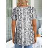 imageLONGYUAN Womens Tunic Tops 2025 Short Sleeve Shirts Summer Casual Tee Comfy Blouses S4XLSnake Print White