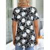 imageLONGYUAN Womens Tunic Tops 2025 Short Sleeve Shirts Summer Casual Tee Comfy Blouses S4XLWhite Lily