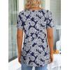imageLONGYUAN Womens Tunic Tops 2025 Short Sleeve Shirts Summer Casual Tee Comfy Blouses S4XLWhite Sunflower