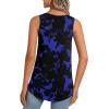 imageLONGYUAN Womens Tank Tops 2025 Summer Tunics Casual Sleeveless Shirts Ladies Loose Fit Blouses S4XL1blue Flower