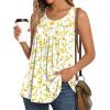 imageLONGYUAN Womens Tank Tops 2025 Summer Tunics Casual Sleeveless Shirts Ladies Loose Fit Blouses S4XLApricot Floret