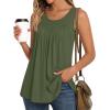 imageLONGYUAN Womens Tank Tops 2025 Summer Tunics Casual Sleeveless Shirts Ladies Loose Fit Blouses S4XLArmy Green