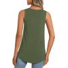 imageLONGYUAN Womens Tank Tops 2025 Summer Tunics Casual Sleeveless Shirts Ladies Loose Fit Blouses S4XLArmy Green