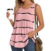 imageLONGYUAN Womens Tank Tops 2025 Summer Tunics Casual Sleeveless Shirts Ladies Loose Fit Blouses S4XLBean Red Stripe