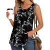 imageLONGYUAN Womens Tank Tops 2025 Summer Tunics Casual Sleeveless Shirts Ladies Loose Fit Blouses S4XLBlack Carving
