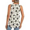 imageLONGYUAN Womens Tank Tops 2025 Summer Tunics Casual Sleeveless Shirts Ladies Loose Fit Blouses S4XLBlack Flower White