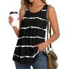 imageLONGYUAN Womens Tank Tops 2025 Summer Tunics Casual Sleeveless Shirts Ladies Loose Fit Blouses S4XLBlack Stripe