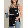 imageLONGYUAN Womens Tank Tops 2025 Summer Tunics Casual Sleeveless Shirts Ladies Loose Fit Blouses S4XLBlack Stripe