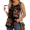 imageLONGYUAN Womens Tank Tops 2025 Summer Tunics Casual Sleeveless Shirts Ladies Loose Fit Blouses S4XLBrown Floral Black