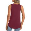 imageLONGYUAN Womens Tank Tops 2025 Summer Tunics Casual Sleeveless Shirts Ladies Loose Fit Blouses S4XLBurgundy