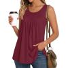 imageLONGYUAN Womens Tank Tops 2025 Summer Tunics Casual Sleeveless Shirts Ladies Loose Fit Blouses S4XLBurgundy