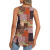 imageLONGYUAN Womens Tank Tops 2025 Summer Tunics Casual Sleeveless Shirts Ladies Loose Fit Blouses S4XLColor Block Mixing