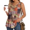imageLONGYUAN Womens Tank Tops 2025 Summer Tunics Casual Sleeveless Shirts Ladies Loose Fit Blouses S4XLColor Block Mixing