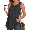 imageLONGYUAN Womens Tank Tops 2025 Summer Tunics Casual Sleeveless Shirts Ladies Loose Fit Blouses S4XLDark Grey