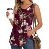 imageLONGYUAN Womens Tank Tops 2025 Summer Tunics Casual Sleeveless Shirts Ladies Loose Fit Blouses S4XLFl Wine Red