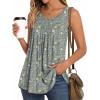 imageLONGYUAN Womens Tank Tops 2025 Summer Tunics Casual Sleeveless Shirts Ladies Loose Fit Blouses S4XLGery Flowers