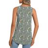 imageLONGYUAN Womens Tank Tops 2025 Summer Tunics Casual Sleeveless Shirts Ladies Loose Fit Blouses S4XLGery Flowers