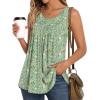 imageLONGYUAN Womens Tank Tops 2025 Summer Tunics Casual Sleeveless Shirts Ladies Loose Fit Blouses S4XLGreen Sparrow