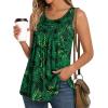 imageLONGYUAN Womens Tank Tops 2025 Summer Tunics Casual Sleeveless Shirts Ladies Loose Fit Blouses S4XLLeaf Green