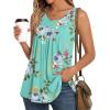 imageLONGYUAN Womens Tank Tops 2025 Summer Tunics Casual Sleeveless Shirts Ladies Loose Fit Blouses S4XLMint Green