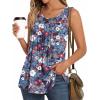 imageLONGYUAN Womens Tank Tops 2025 Summer Tunics Casual Sleeveless Shirts Ladies Loose Fit Blouses S4XLMixed Blue Redflower