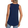 imageLONGYUAN Womens Tank Tops 2025 Summer Tunics Casual Sleeveless Shirts Ladies Loose Fit Blouses S4XLNavy Blue