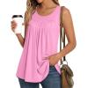 imageLONGYUAN Womens Tank Tops 2025 Summer Tunics Casual Sleeveless Shirts Ladies Loose Fit Blouses S4XLPink