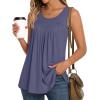 imageLONGYUAN Womens Tank Tops 2025 Summer Tunics Casual Sleeveless Shirts Ladies Loose Fit Blouses S4XLPurple Grey