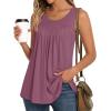 imageLONGYUAN Womens Tank Tops 2025 Summer Tunics Casual Sleeveless Shirts Ladies Loose Fit Blouses S4XLPurple Red